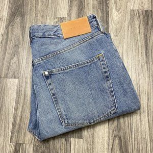H&M JEANS Vintage Fit Straight Silver Studded Blue Denim Jeans Women's Size 31